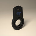 Spinek NFC keychain spinner in matte black with navy signal arcs